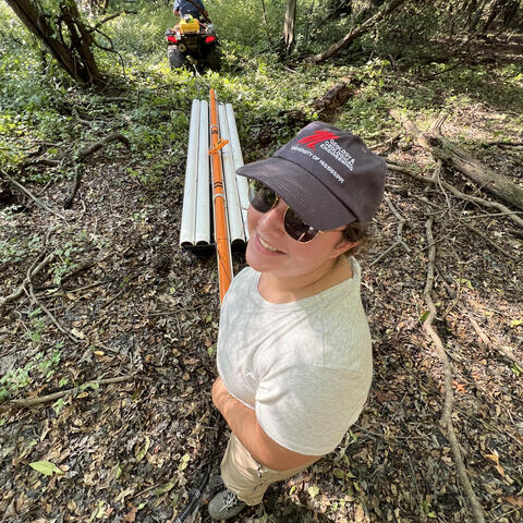 Maneuvering an EM device through the woods.