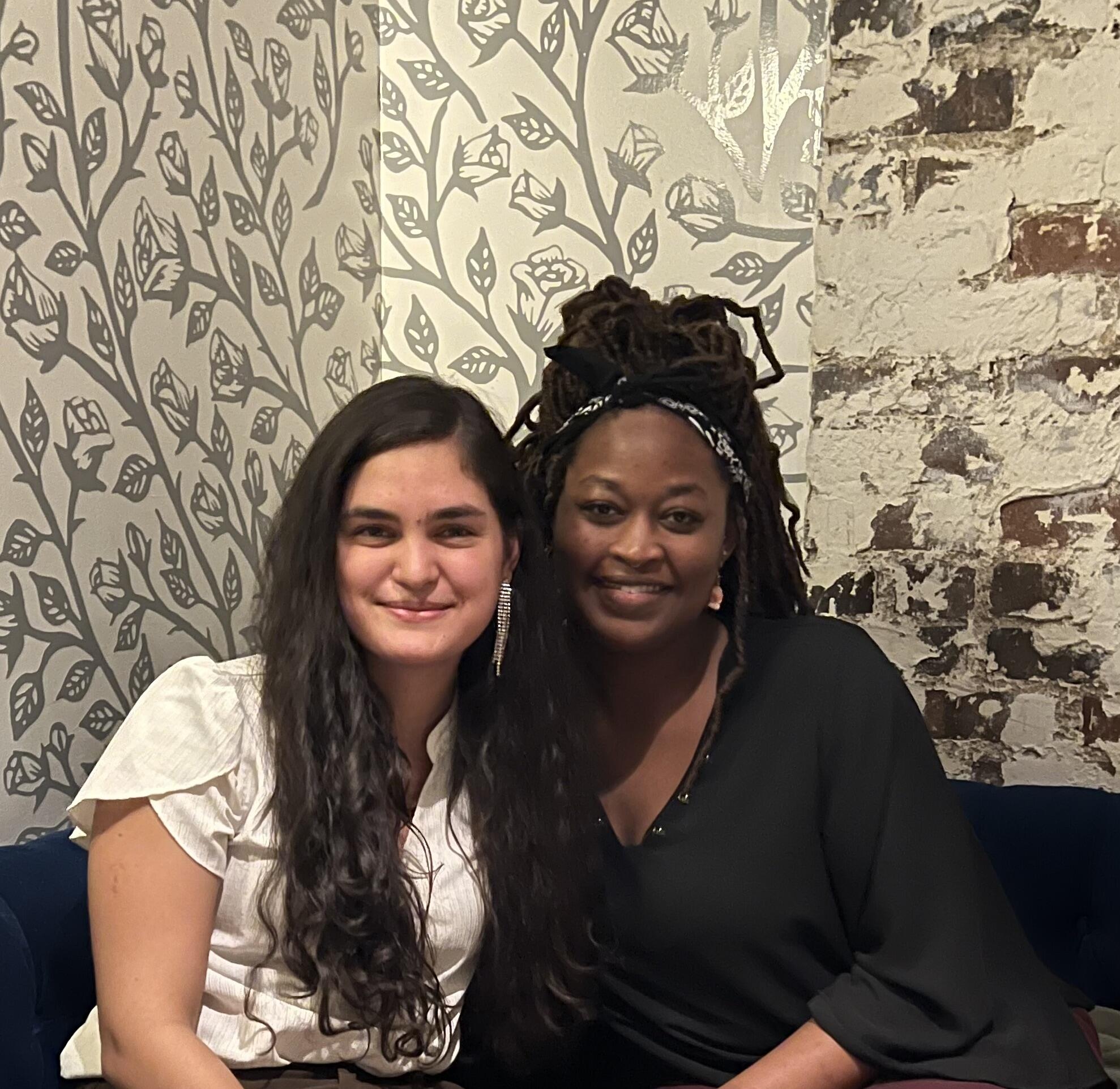 Image of Brianna and Ana at Lab Happy hour